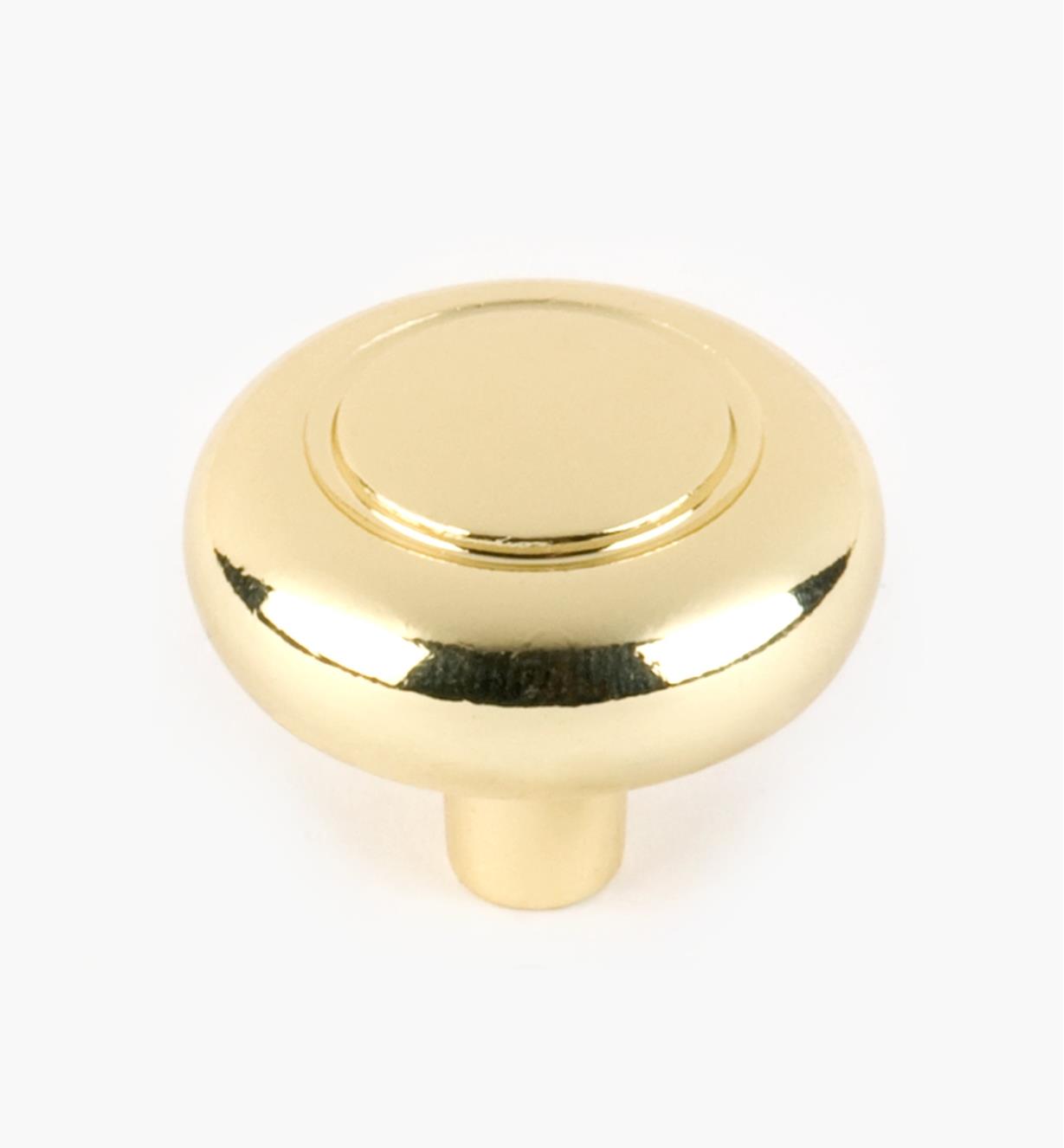 03W2360 - 1 1/4" x 1" Brass Plate Eclipse Knob, each