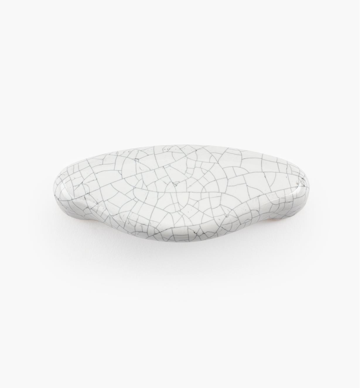 00W5206 - Poignée en coupelle en céramique, série Craquelé, blanc, 76 mm