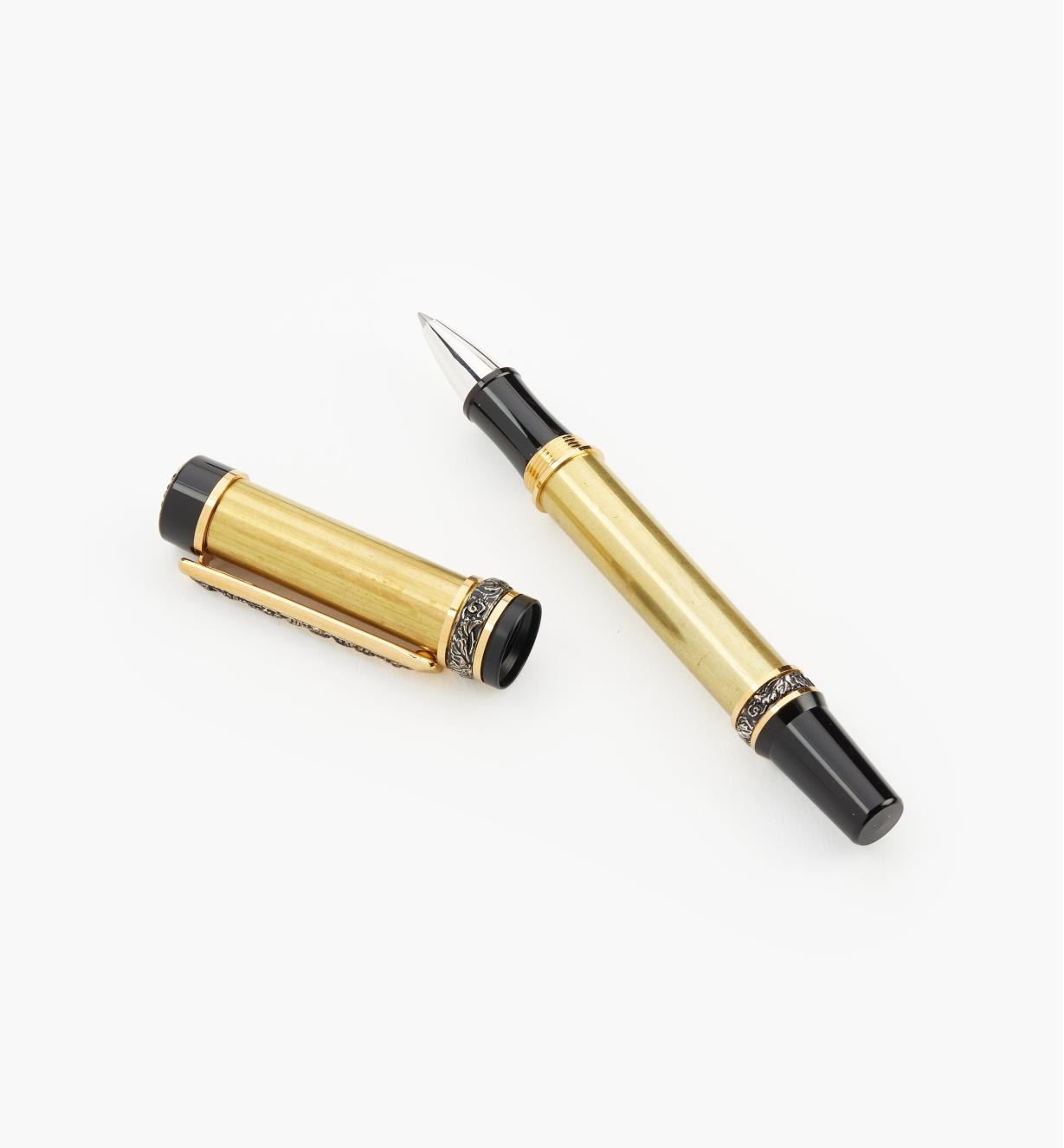 88K7631 - Cambridge Rollerball Pen, Sterling Silver/Titanium-Gold