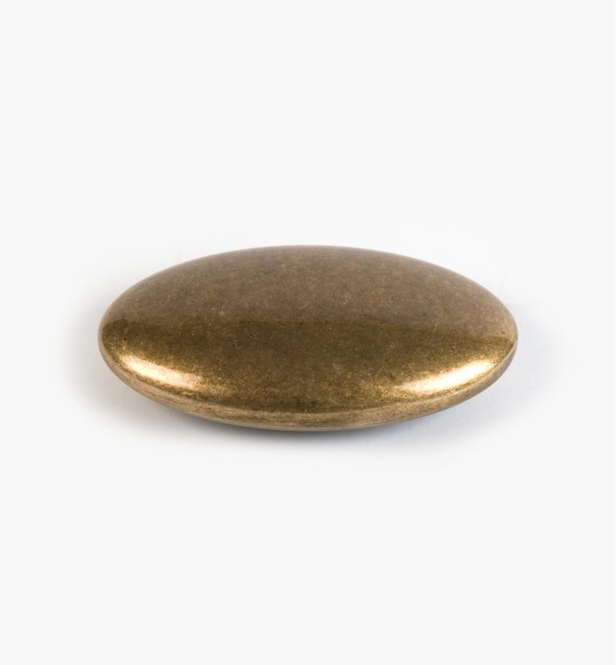 01G1614 - 64mm Oval Antique Brass Stone Pull