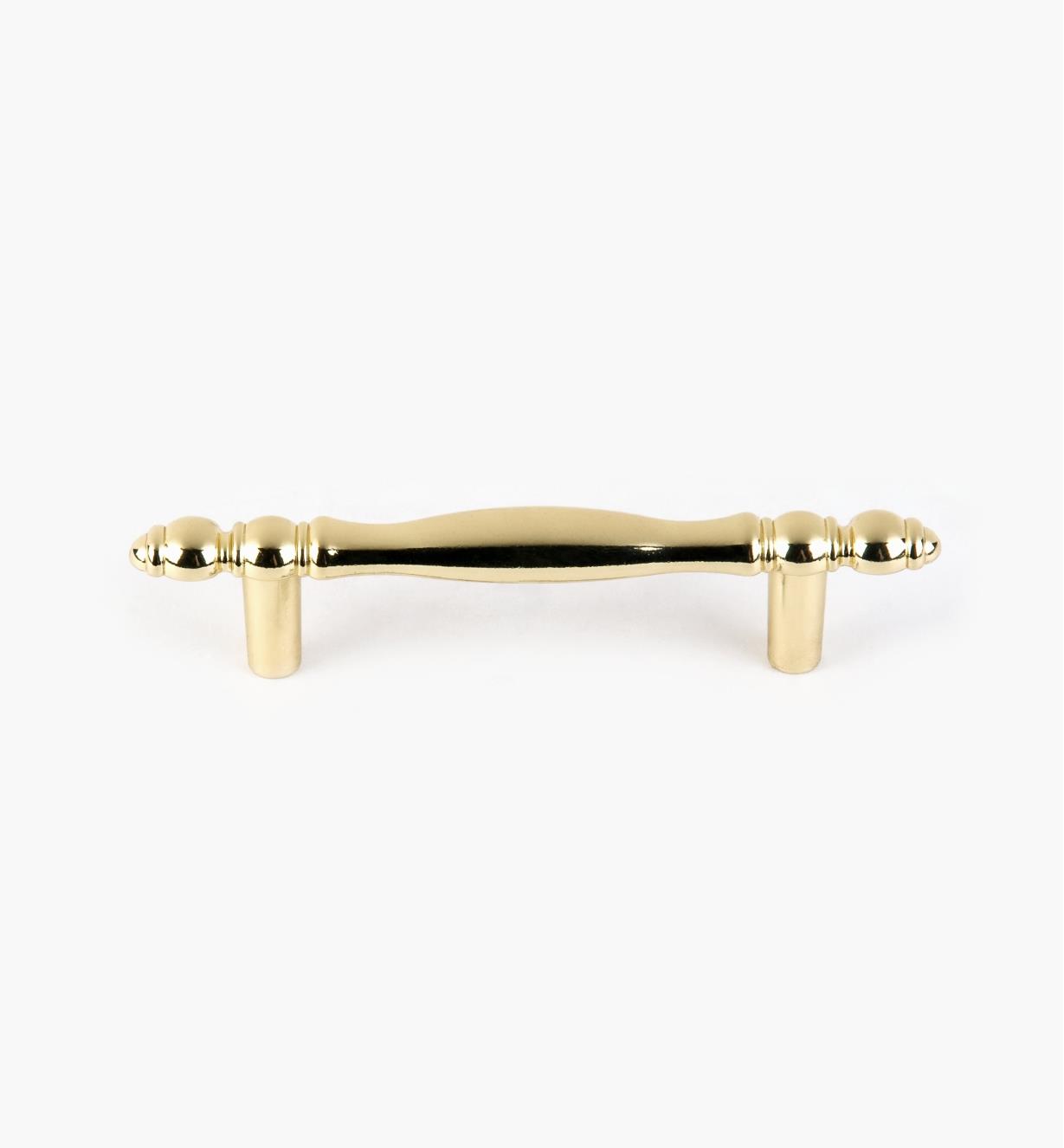 03W2363 - 4 1/4" x 1/2" Ultra-Bright Brass Finish Polished Accent Pull, each