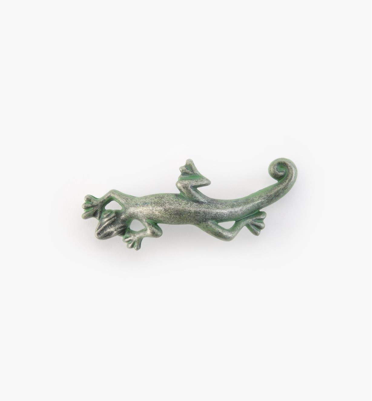 03W2814 - Whimsical 4 1/4" x 1 1/2" Verde Gris Lizard Pull, each