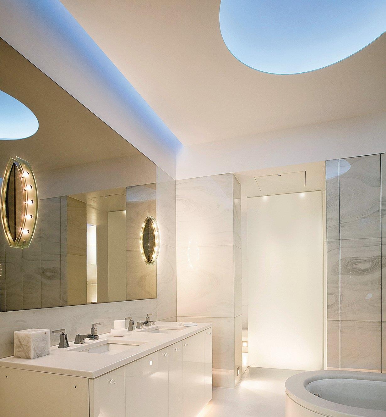 LED lights installed in a bathroom