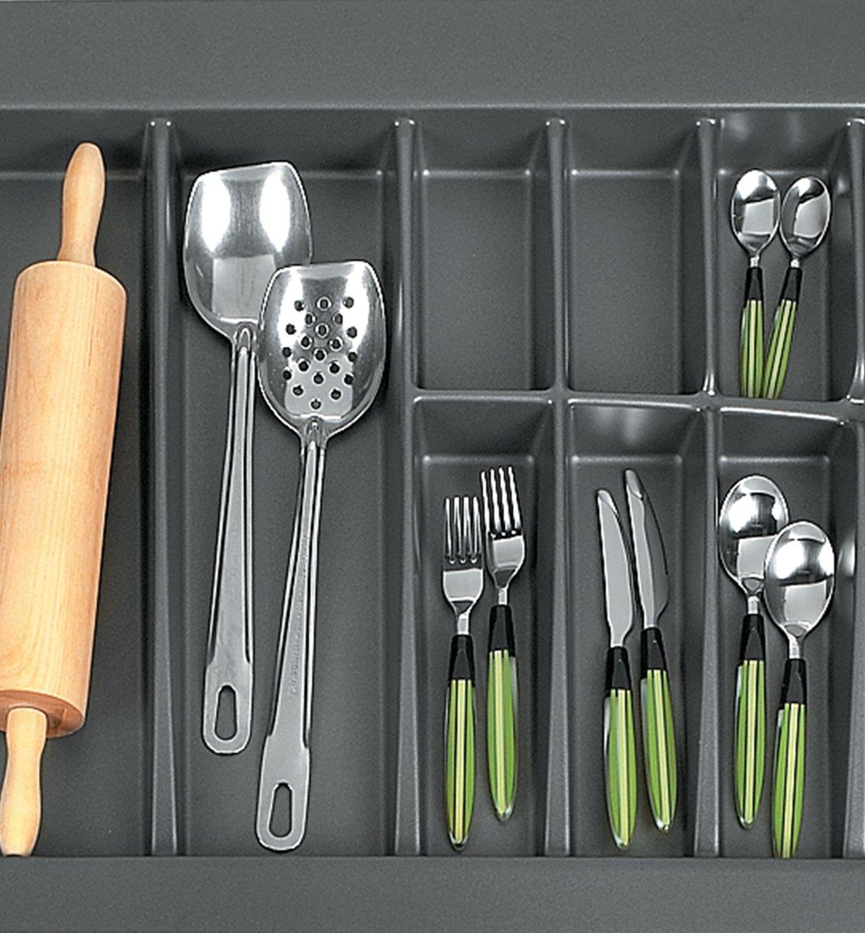 Bridge Drawer Insert filled with silverware and cooking implements