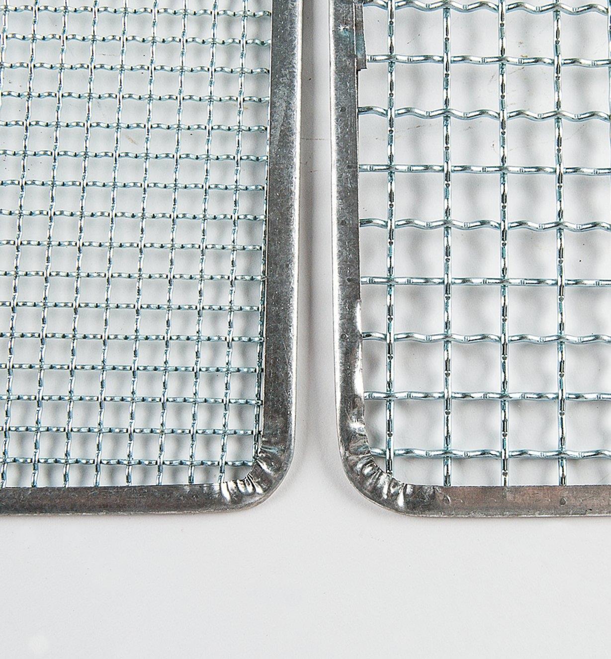 Close-up of 6mm (1/4") mesh and 12mm (1/2") mesh