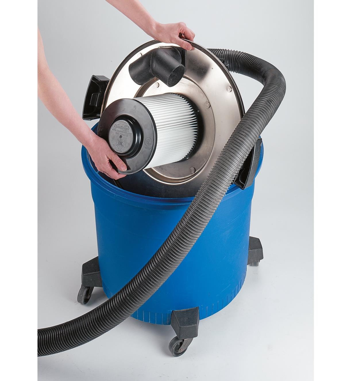 HEPA Filter installed in a shop vac
