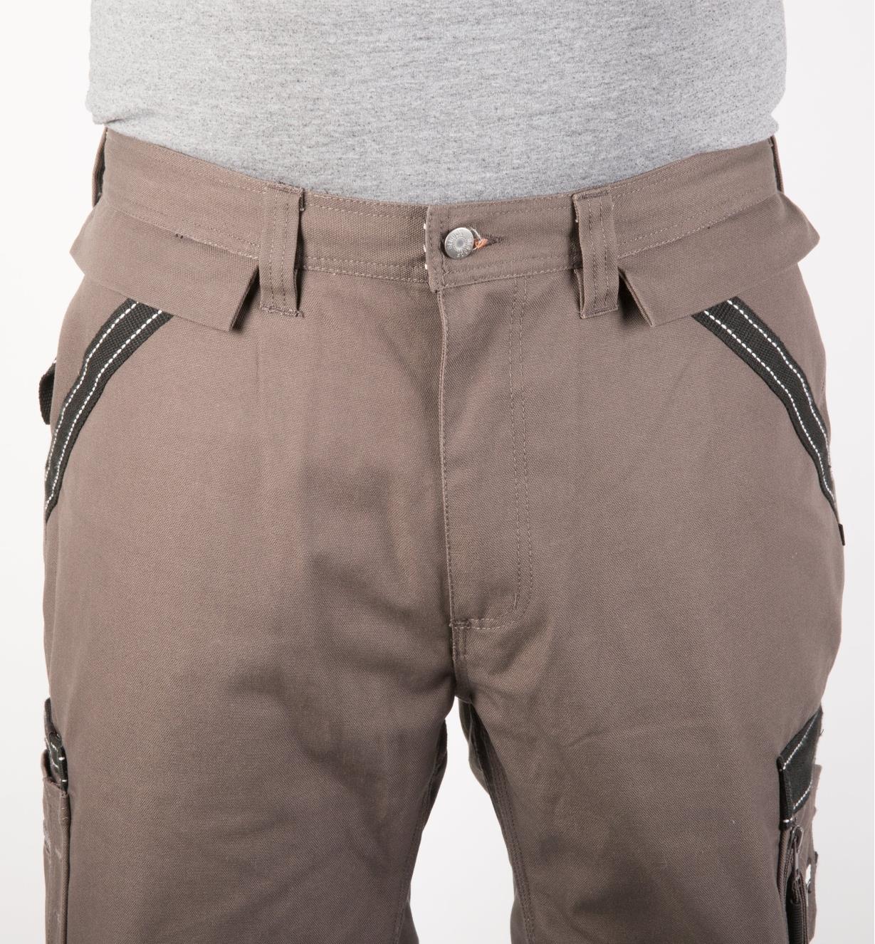 Front of Gray Heavyweight Pants with pouches detached