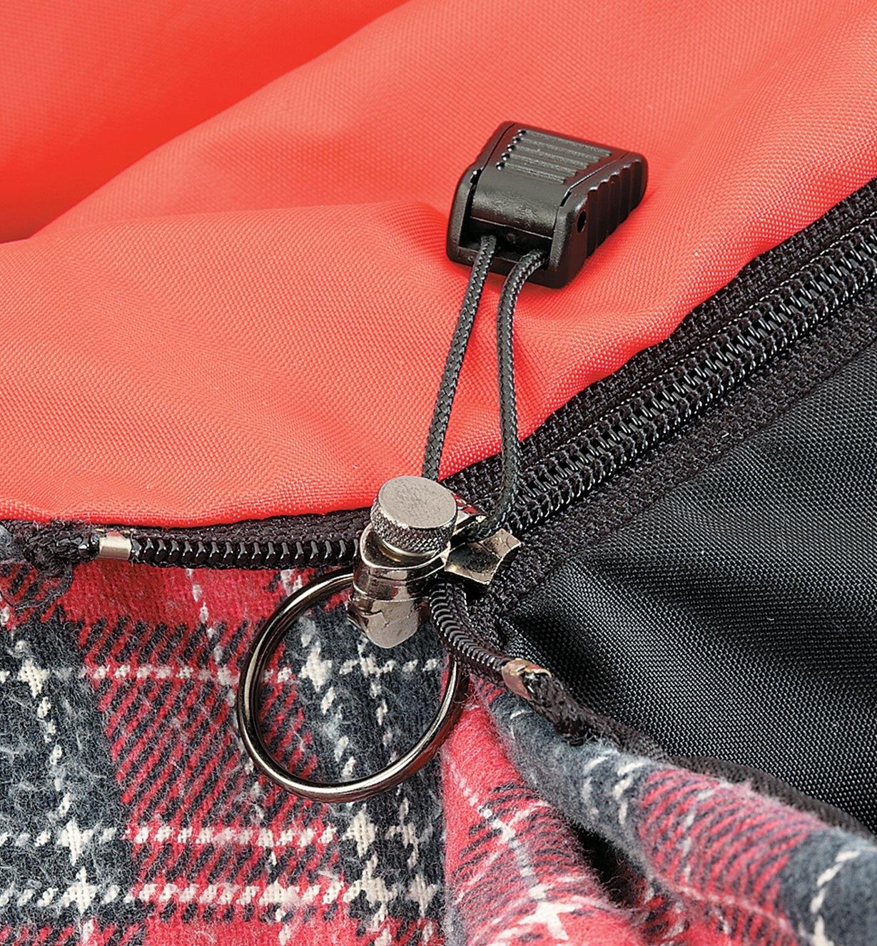 Medium FixnZip kit used on a sleeping bag zipper