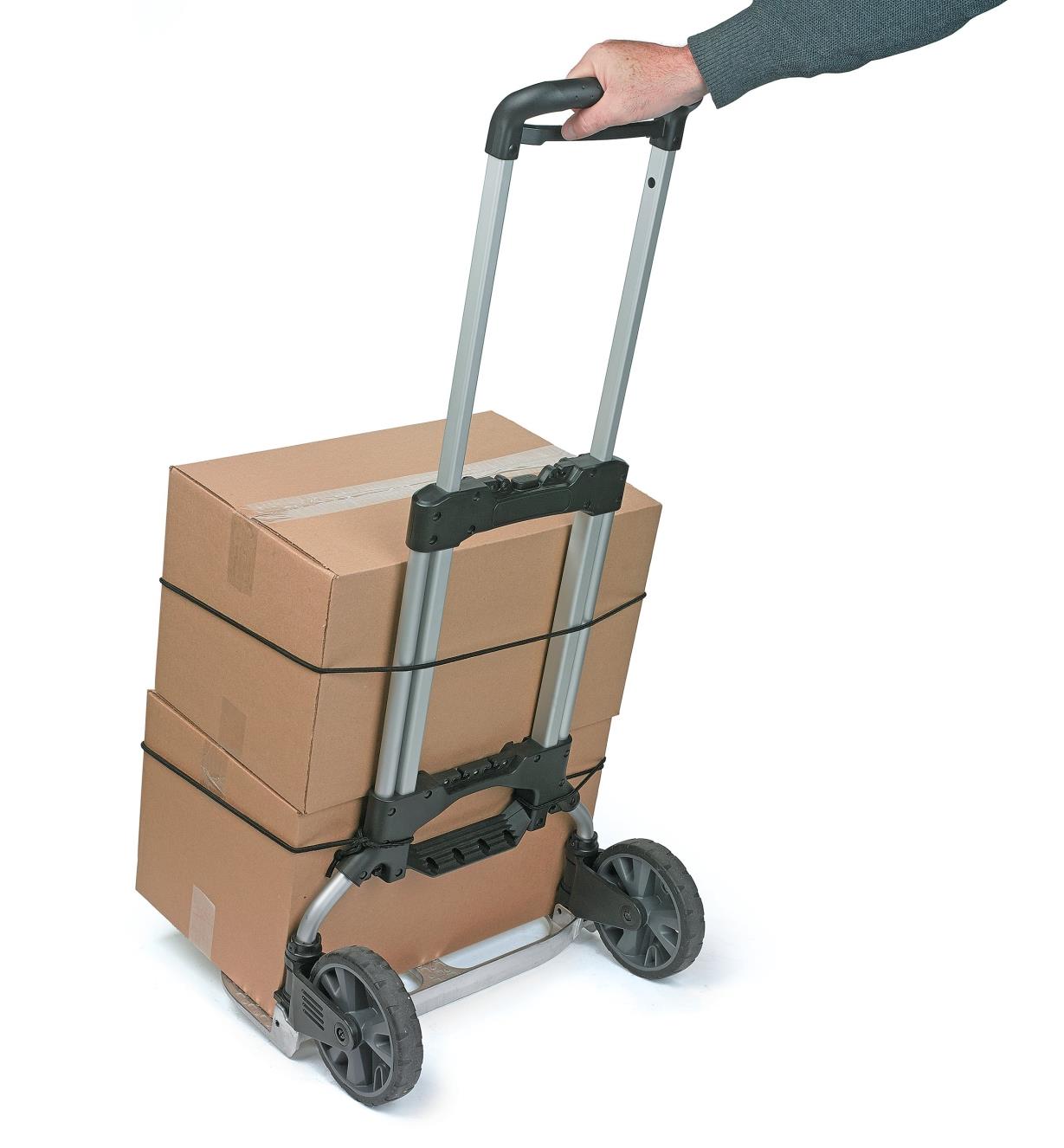 Using the Folding Hand Truck to move cardboard boxes