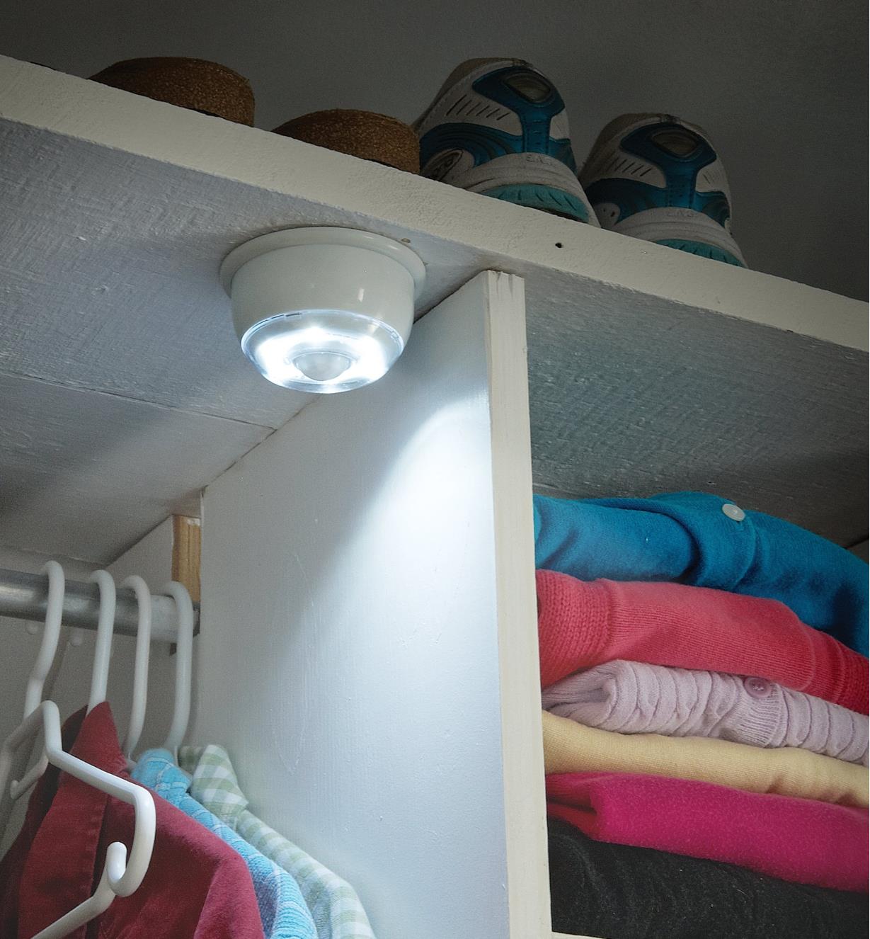 LED Infrared Detection Light mounted in a closet