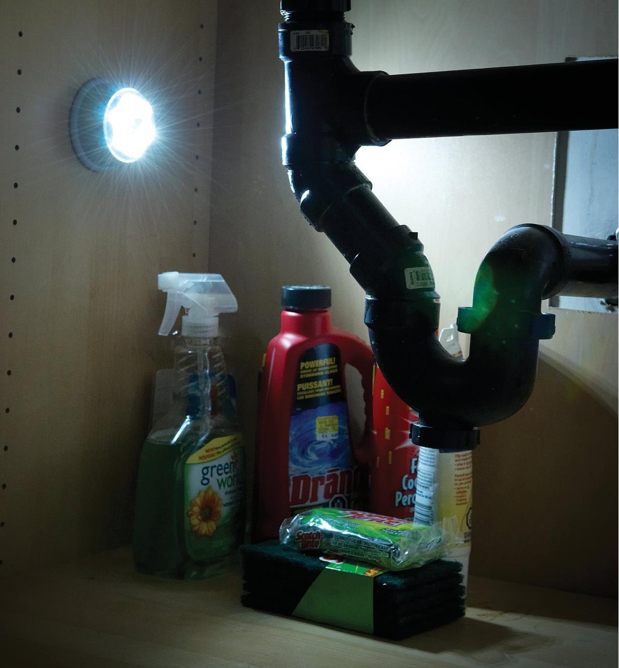 LED Infrared Detection Light mounted under a sink