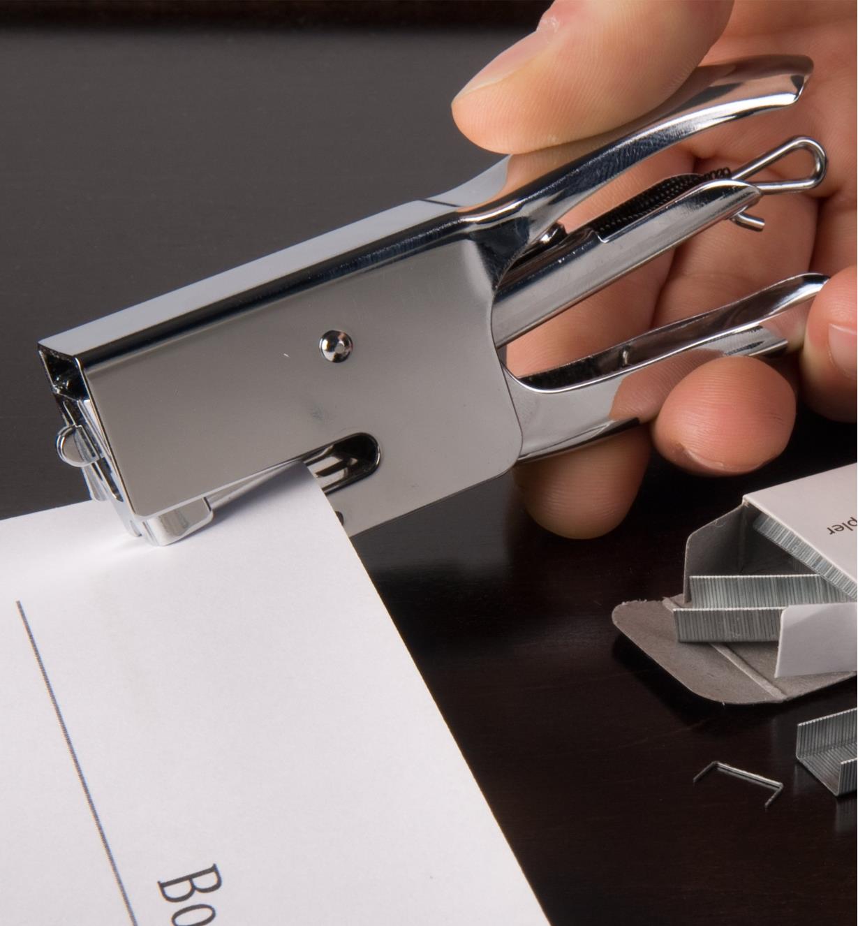 Stapling pages together with a Mini Plier Stapler