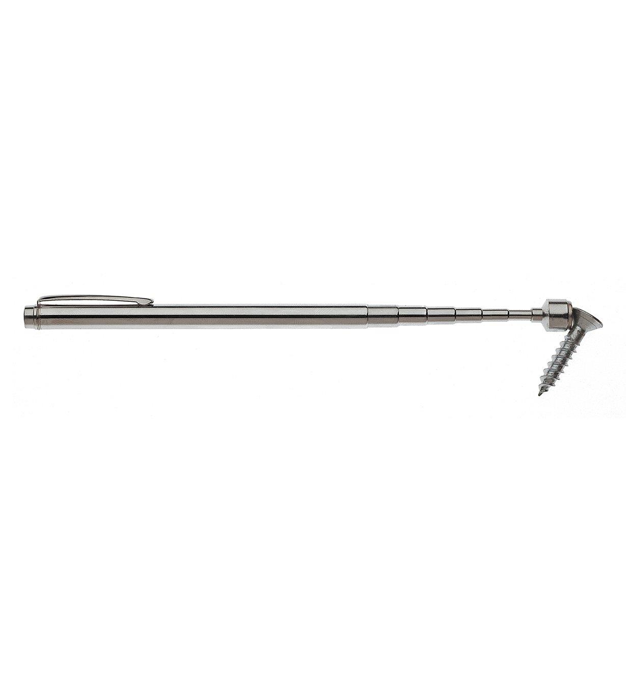 Pocket Magnet/Pin Retriever holding a screw