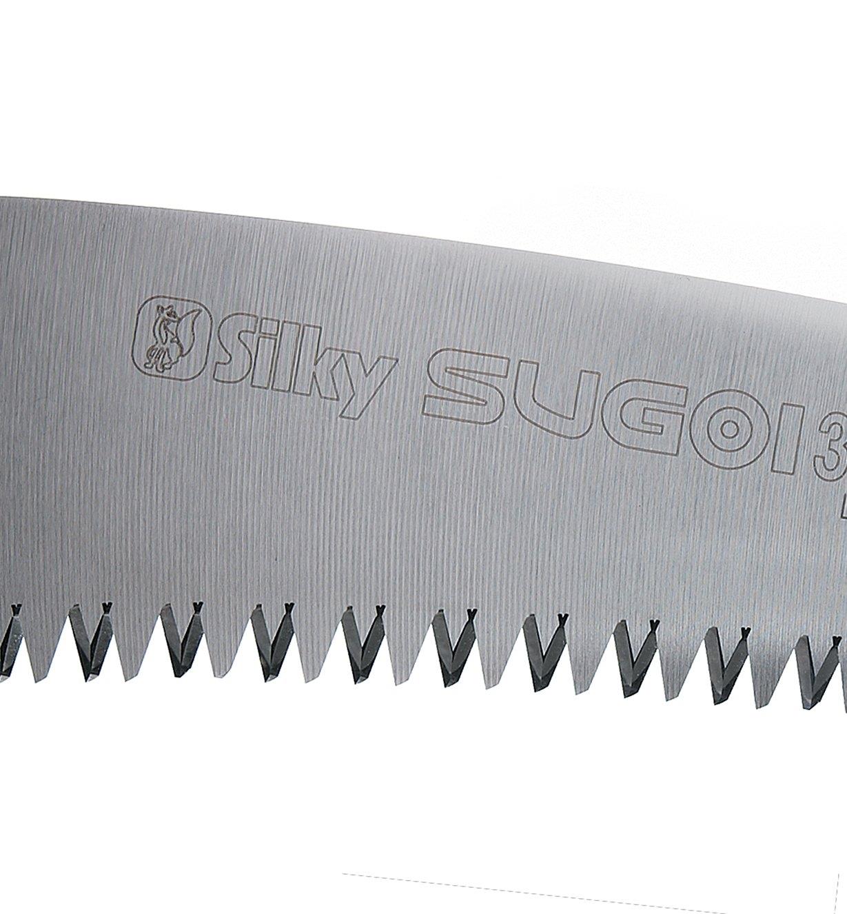 Close-up of Silky Sugoi 360 Pruning Saw blade