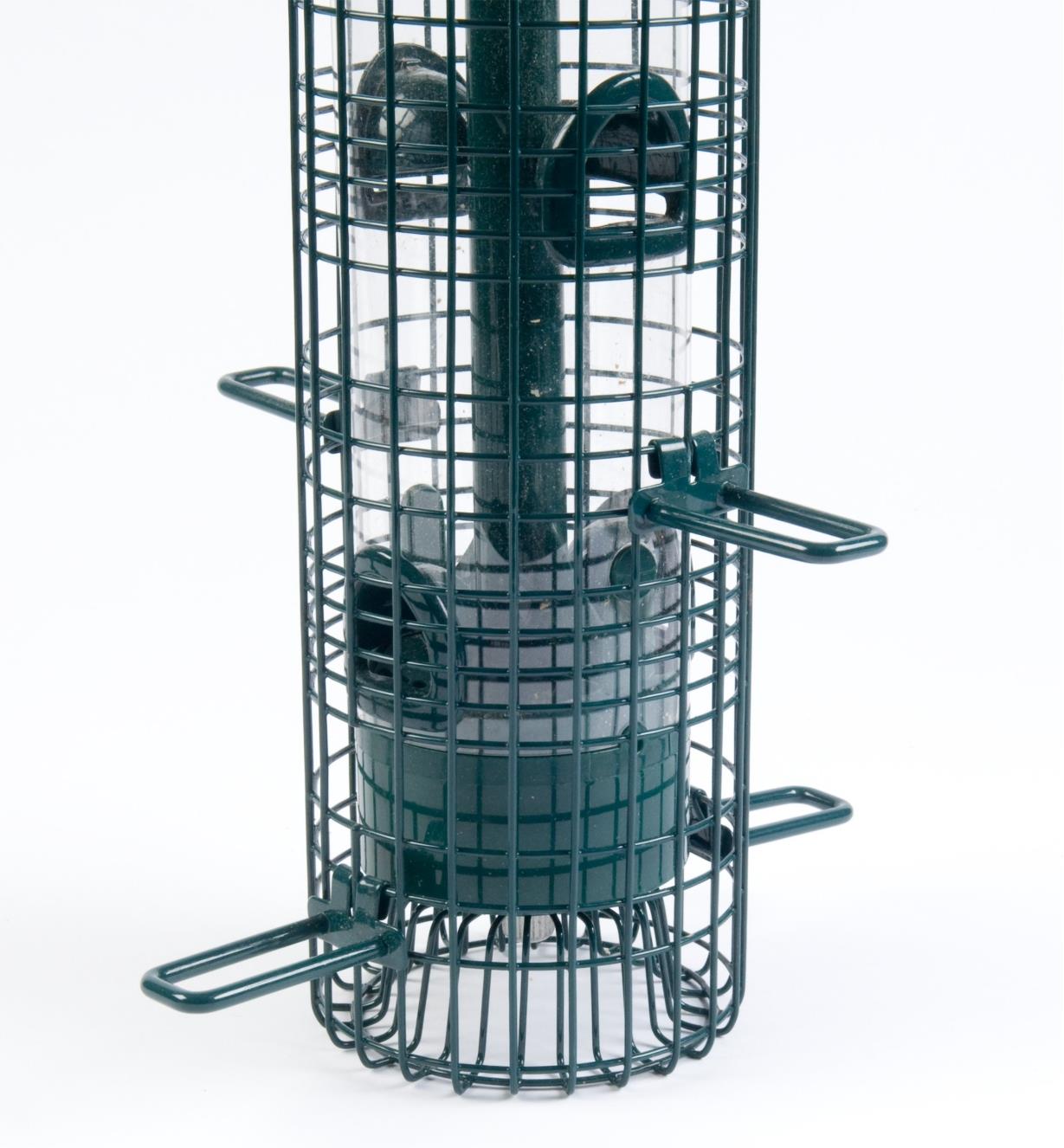 Close-up of closed shroud on Squirrel Buster Classic Feeder