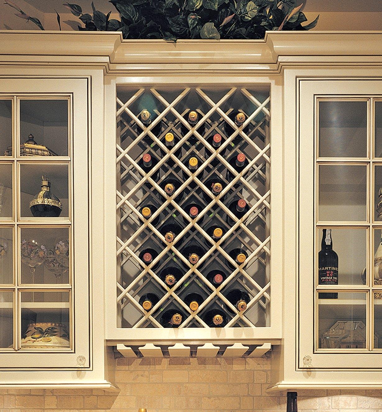 Wine Rack Lattices installed in a kitchen