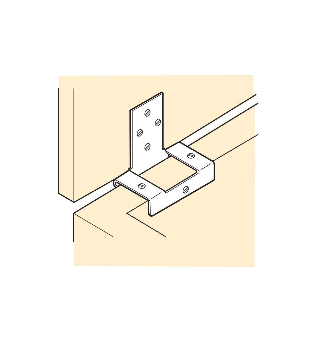 Illustration of a lid mounted with a No-Mortise Lid Hinge
