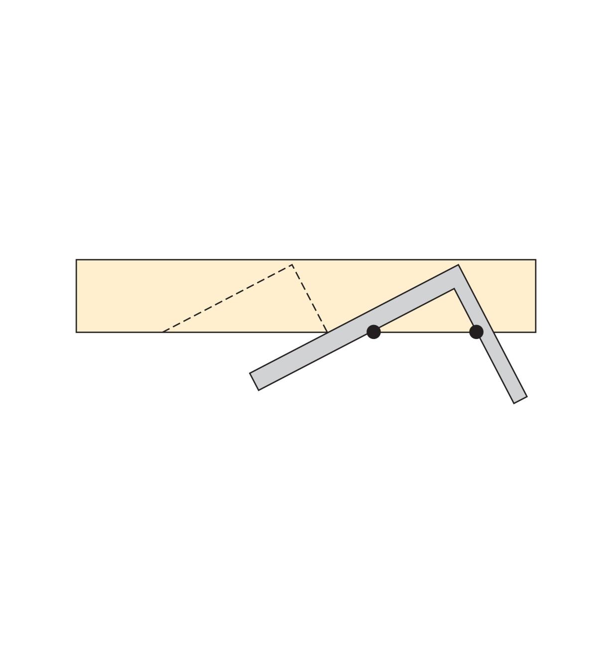 Using the square gauges on a carpenter's square to set out the steps on a stair stringer