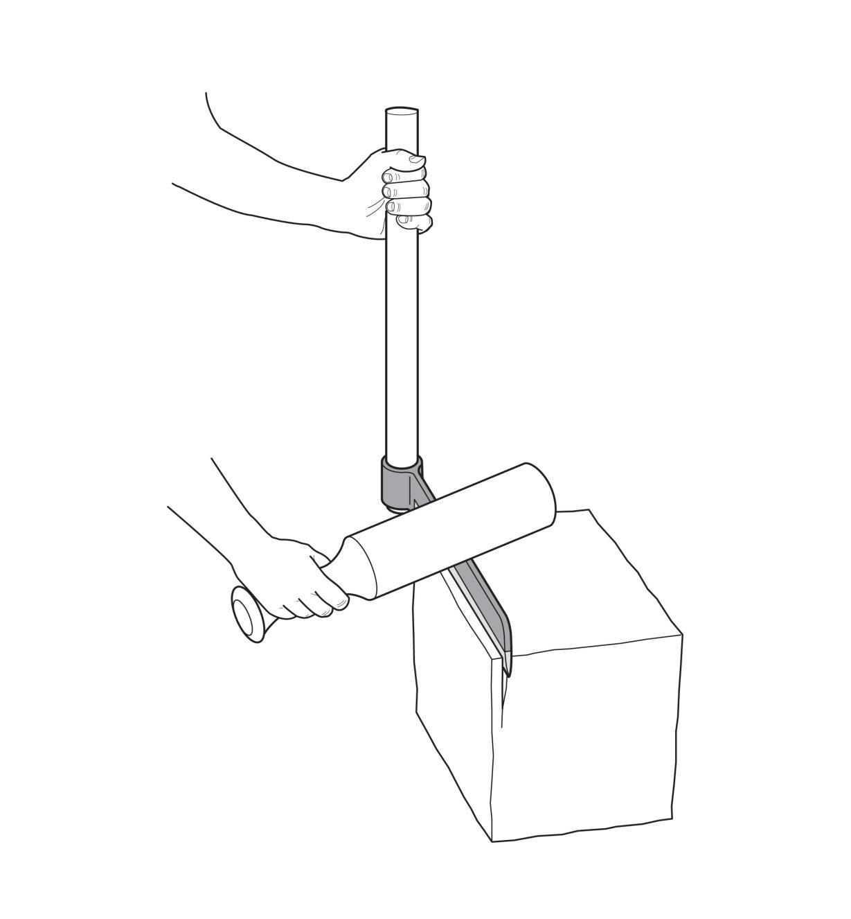 Illustration of a person using a froe and mallet to split a block of wood