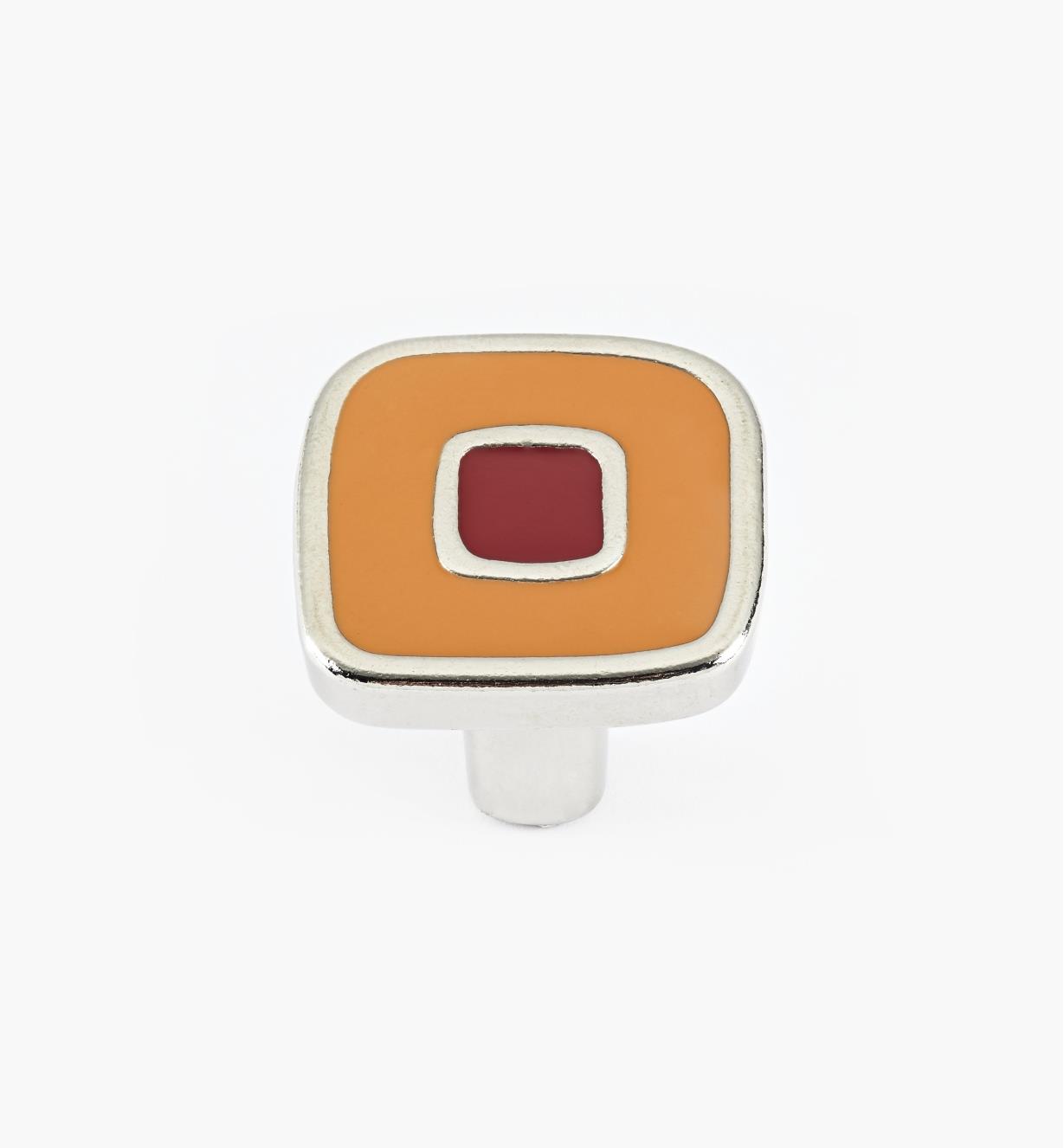 01X4350 - Petit bouton émaillé, orange et rouge, 30 mm