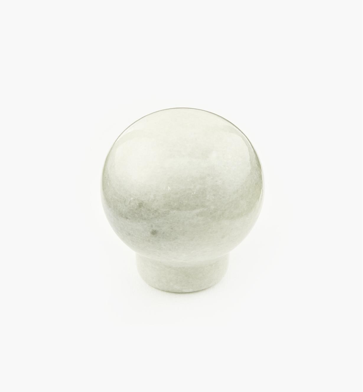 00W4014 - White Marble Knob, 33.5mm x 35.5mm