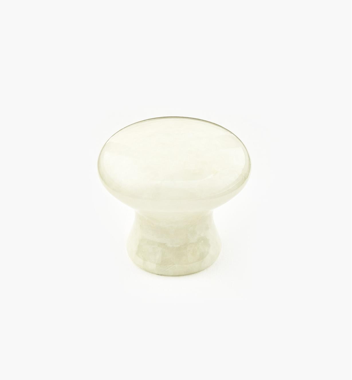 00W4054 - Bouton en marbre, blanc, 34 mm x 30 mm