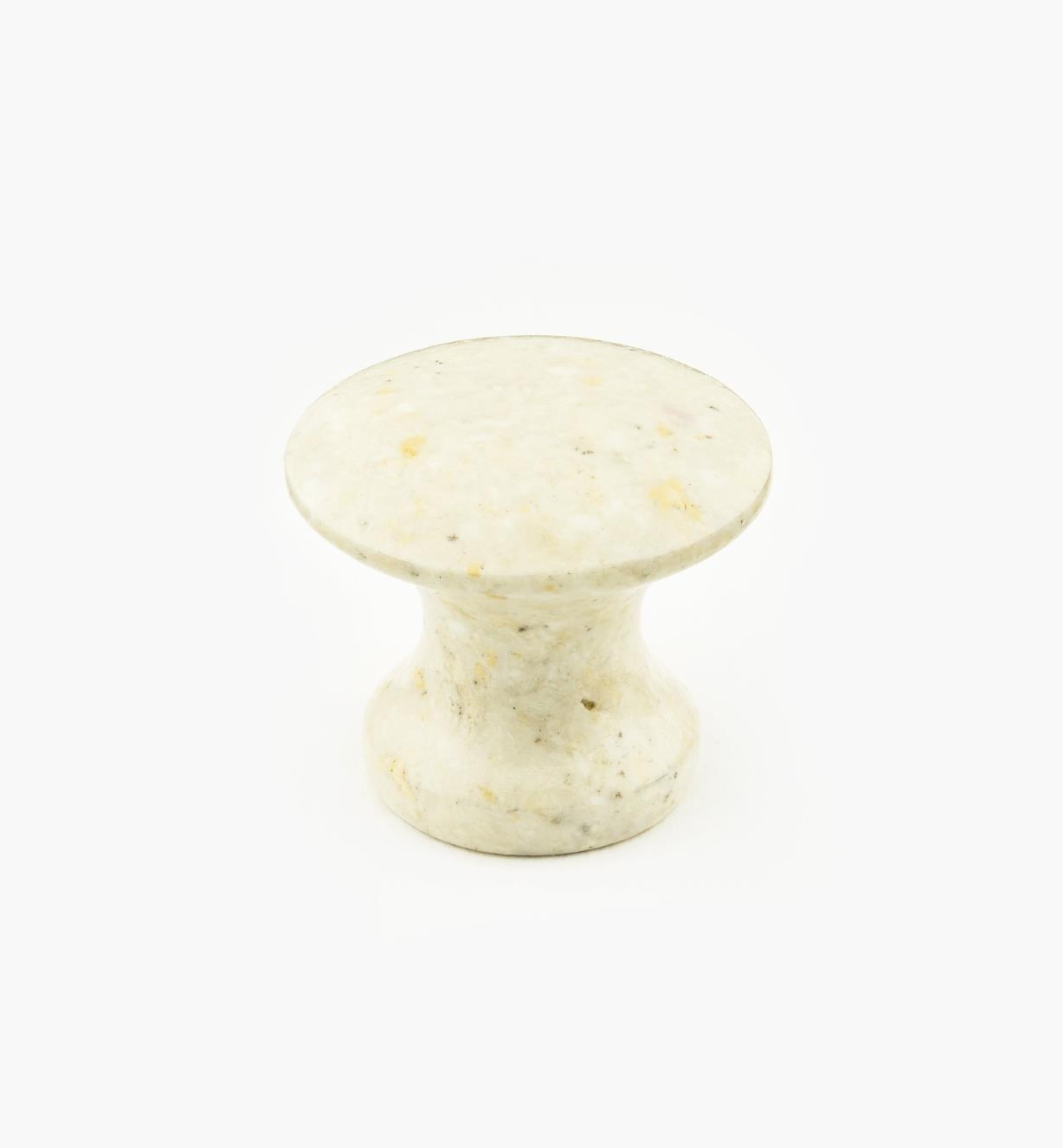 00W4062 - Bouton en marbre, sable, 35 mm x 30 mm