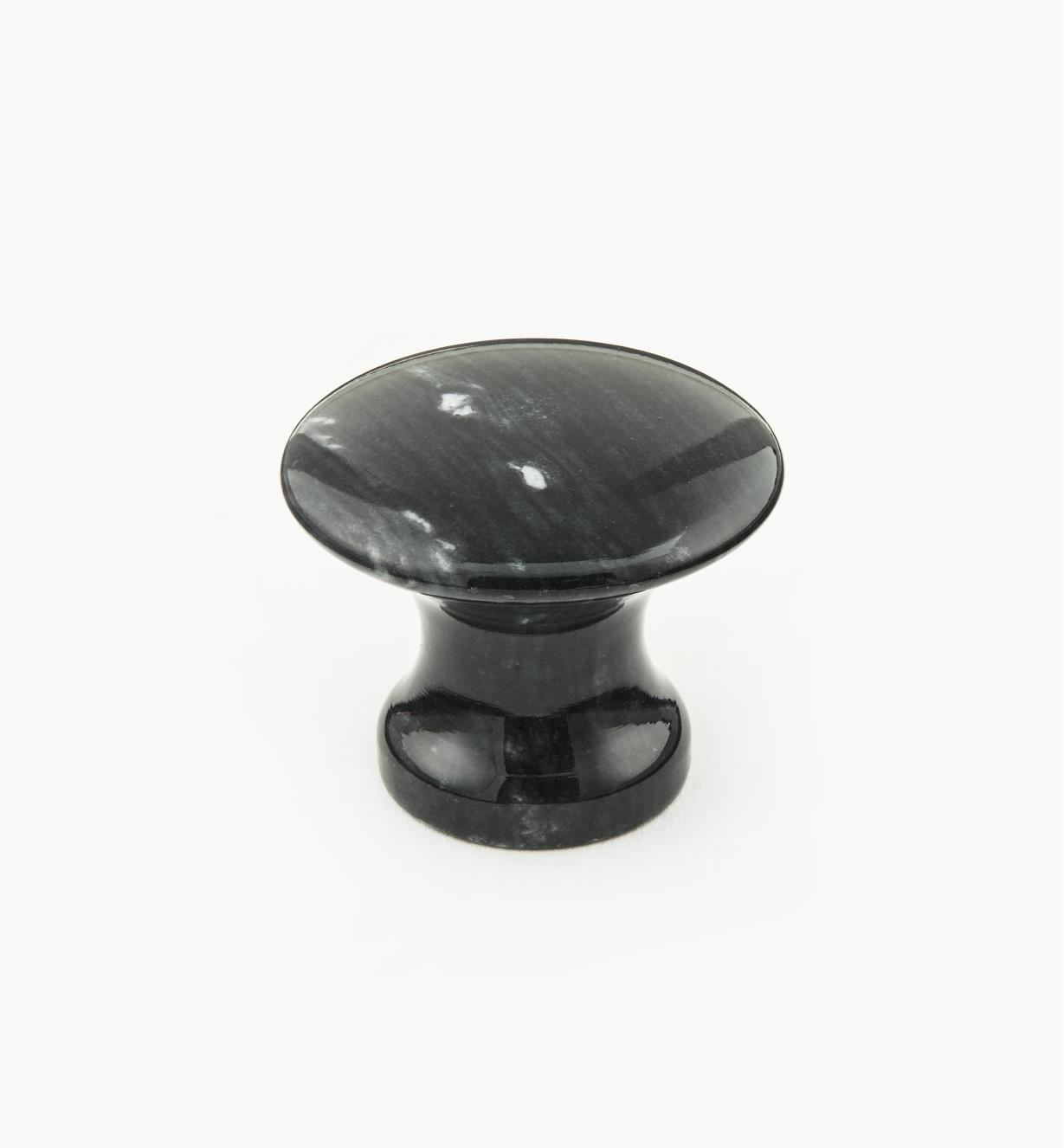 00W4063 - Bouton en marbre, noir, 35 mm x 30 mm