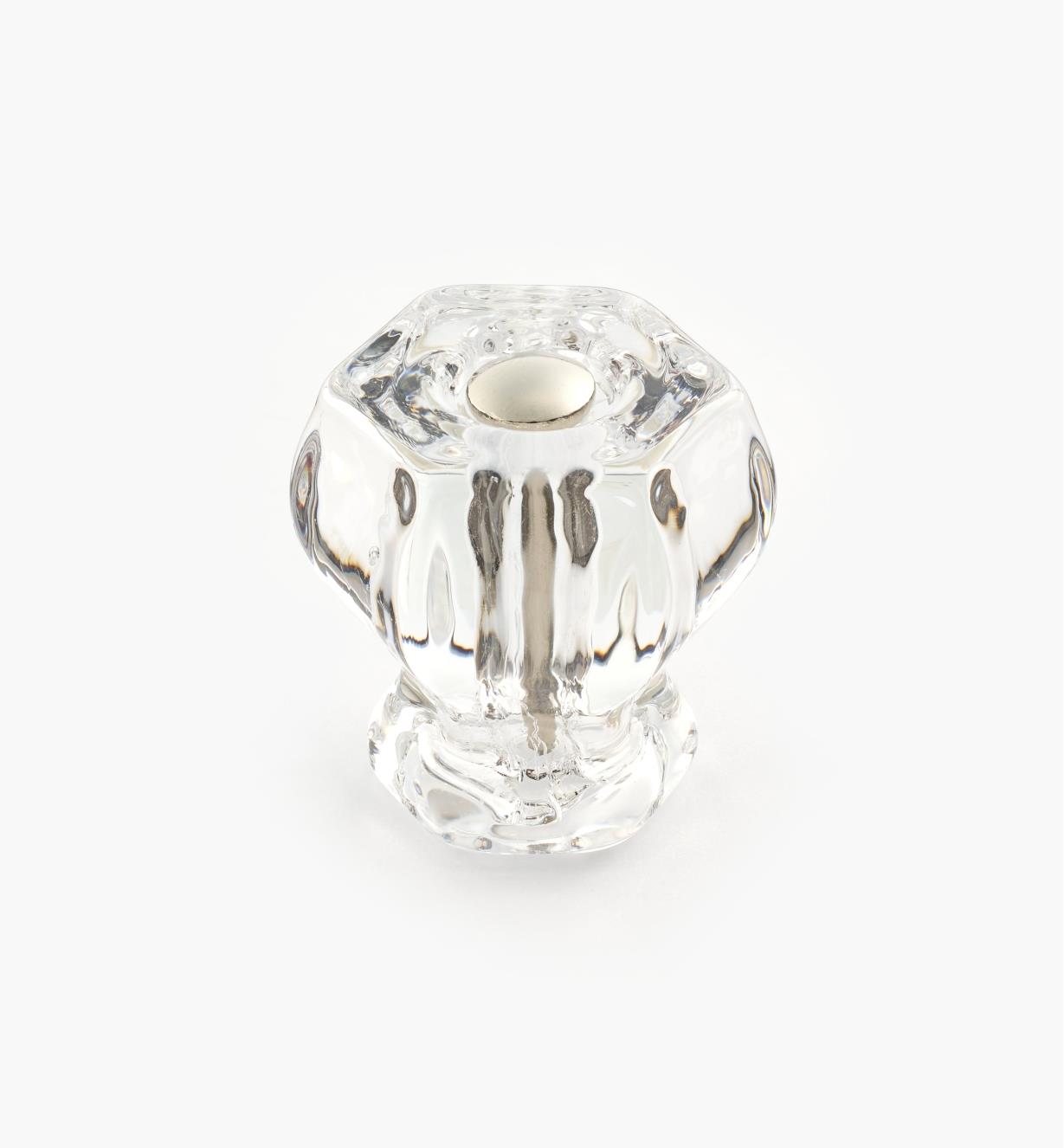 01A3710 - 1 1/8" Clear Hexagonal Glass Knob
