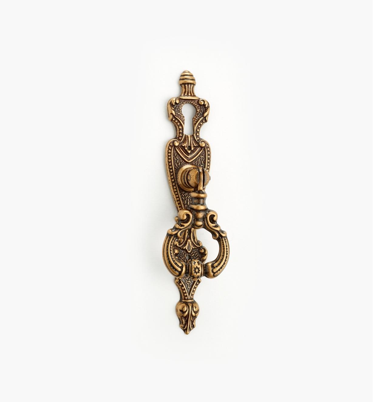 01A5281 - Poignée pendante sur entrée de serrure verticale de 122 mm, quincaillerie Louis XVI, série I