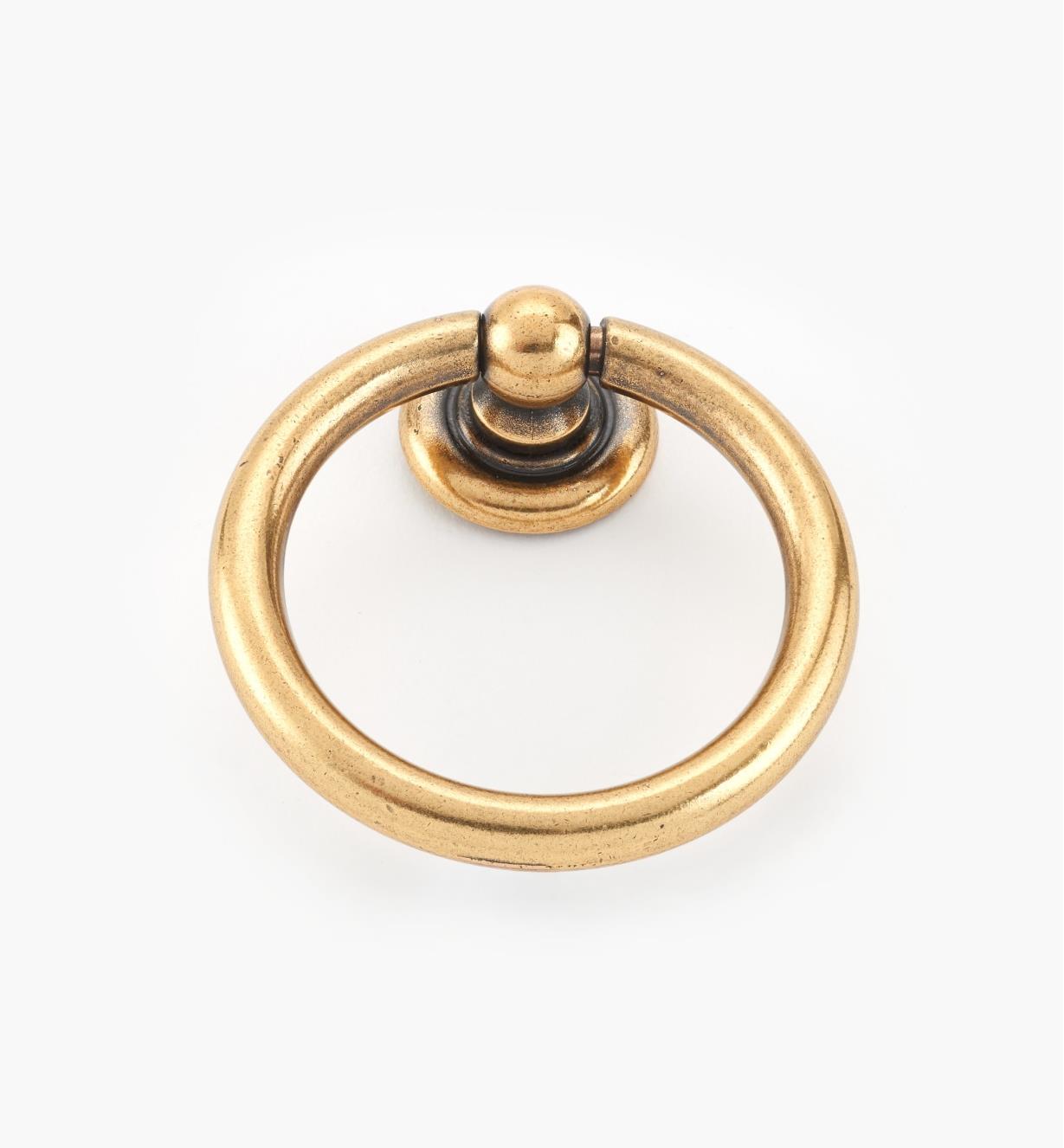 01X4067 - Poignée à anneau simple, fini bronze bruni, 57 mm x 49 mm
