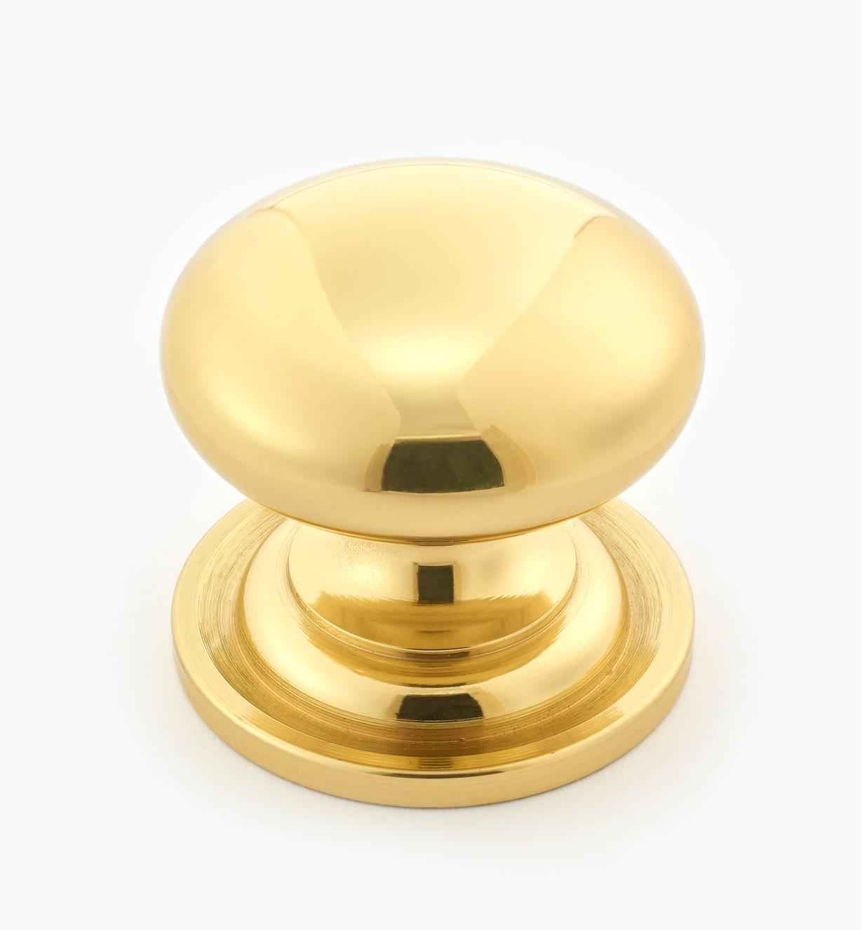 00W9012 - 1 3/8" x 1 1/4" Solid Brass Knob