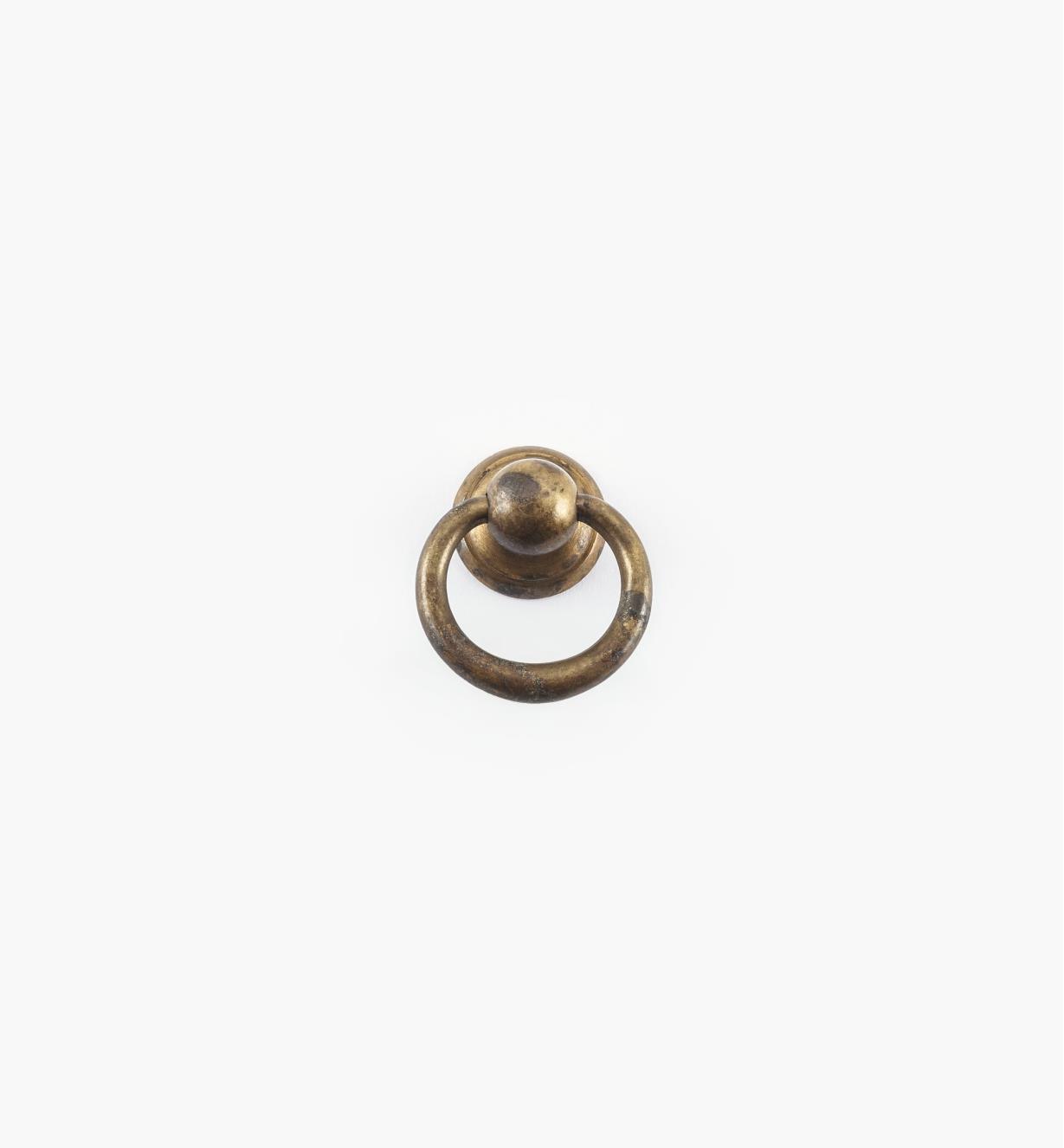 01A2301 - Poignée à anneau fuselé sur rosace, 23 mm x 28 mm