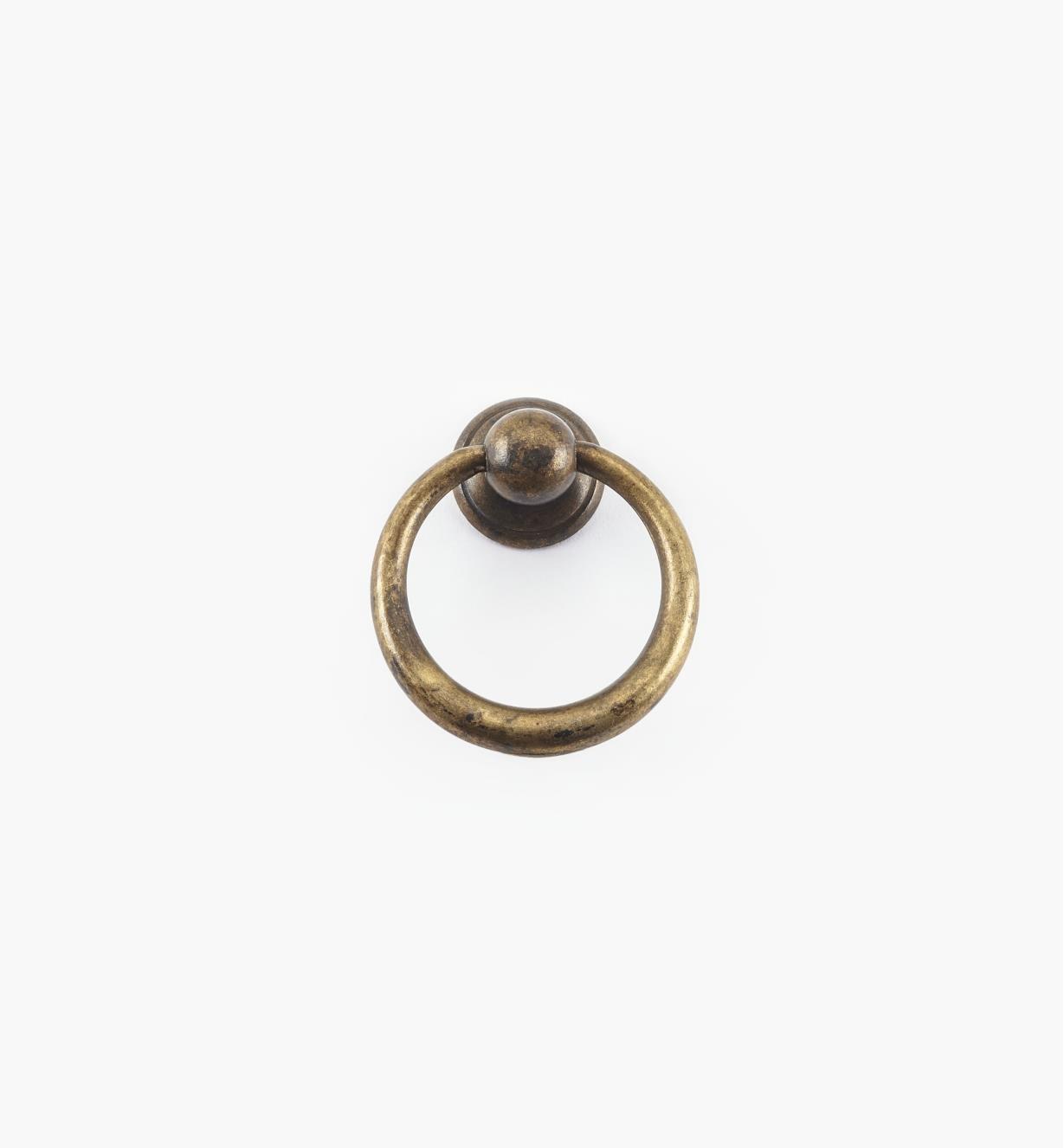 01A2302 - Poignée à anneau fuselé sur rosace, 33 mm x 39 mm