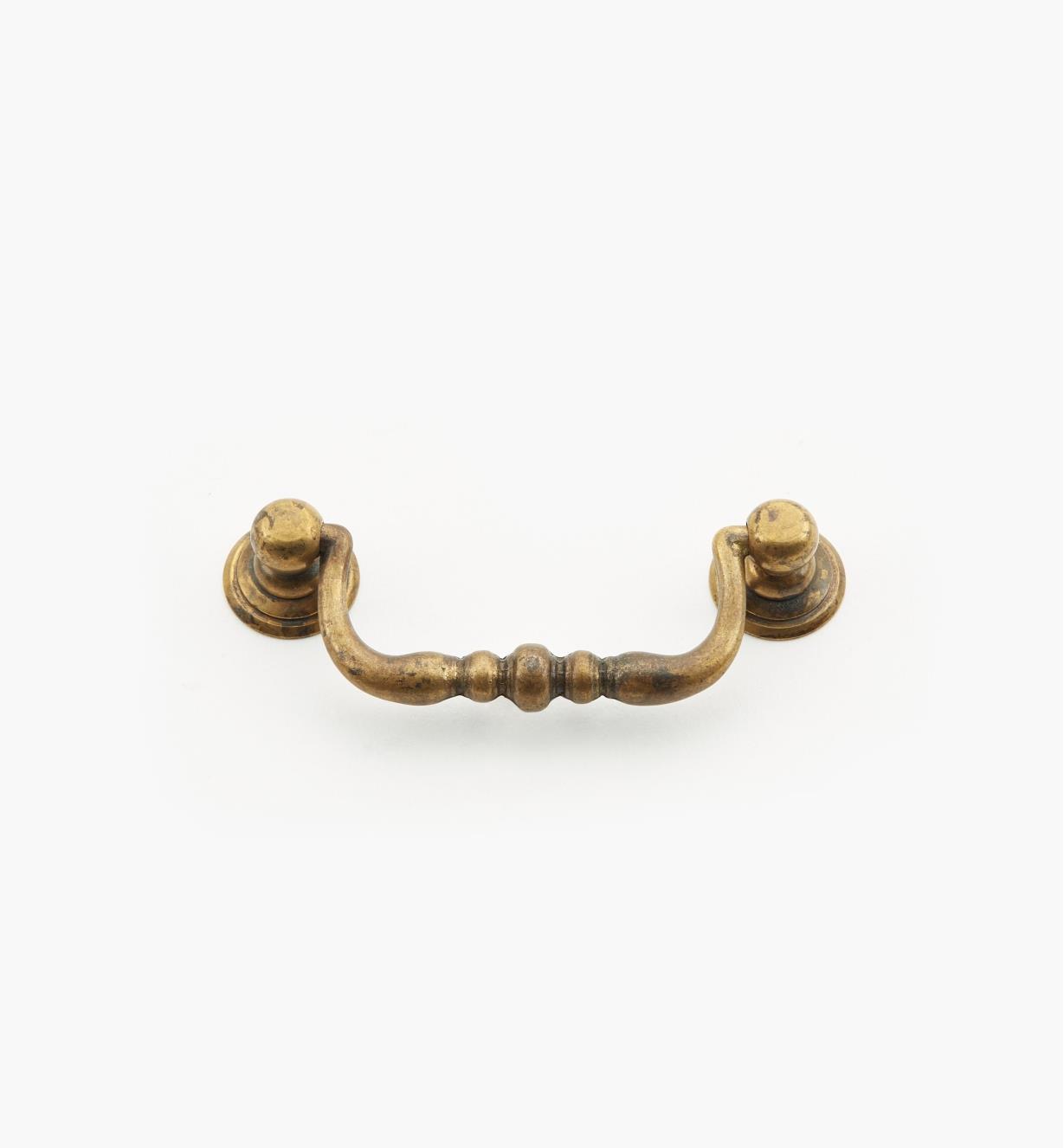 01A3961 - 64mm Old Brass Triple Bead Stop Handle