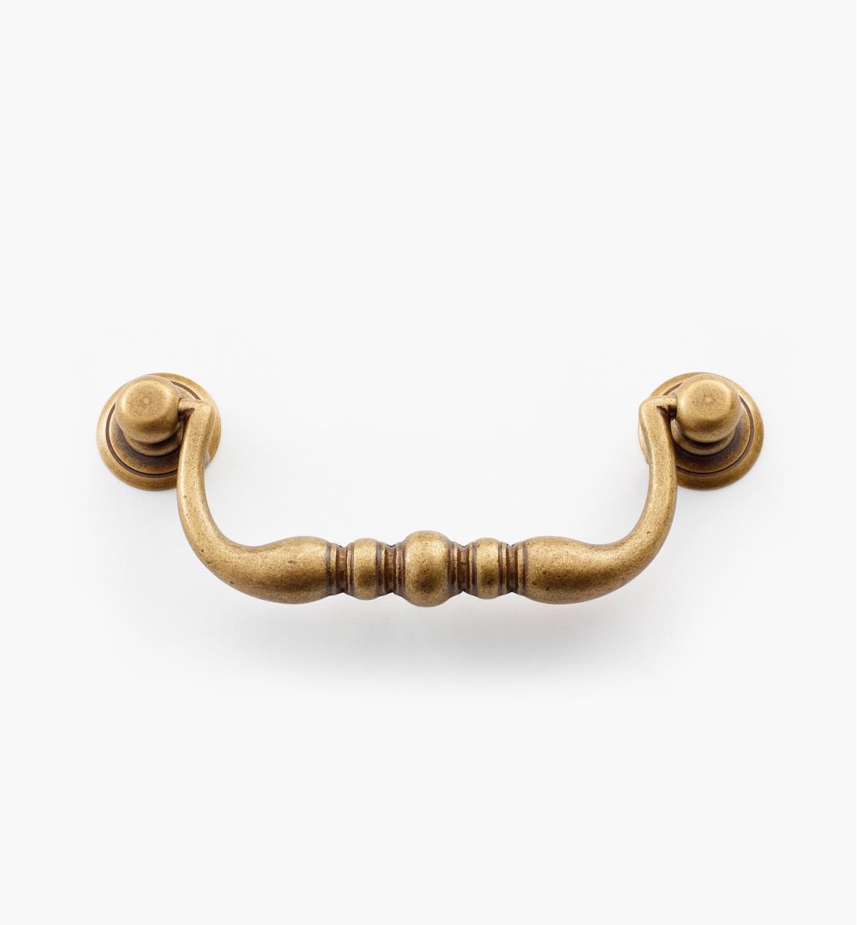 01A3982 - 96mm Antique Brass Triple Bead Stop Handle
