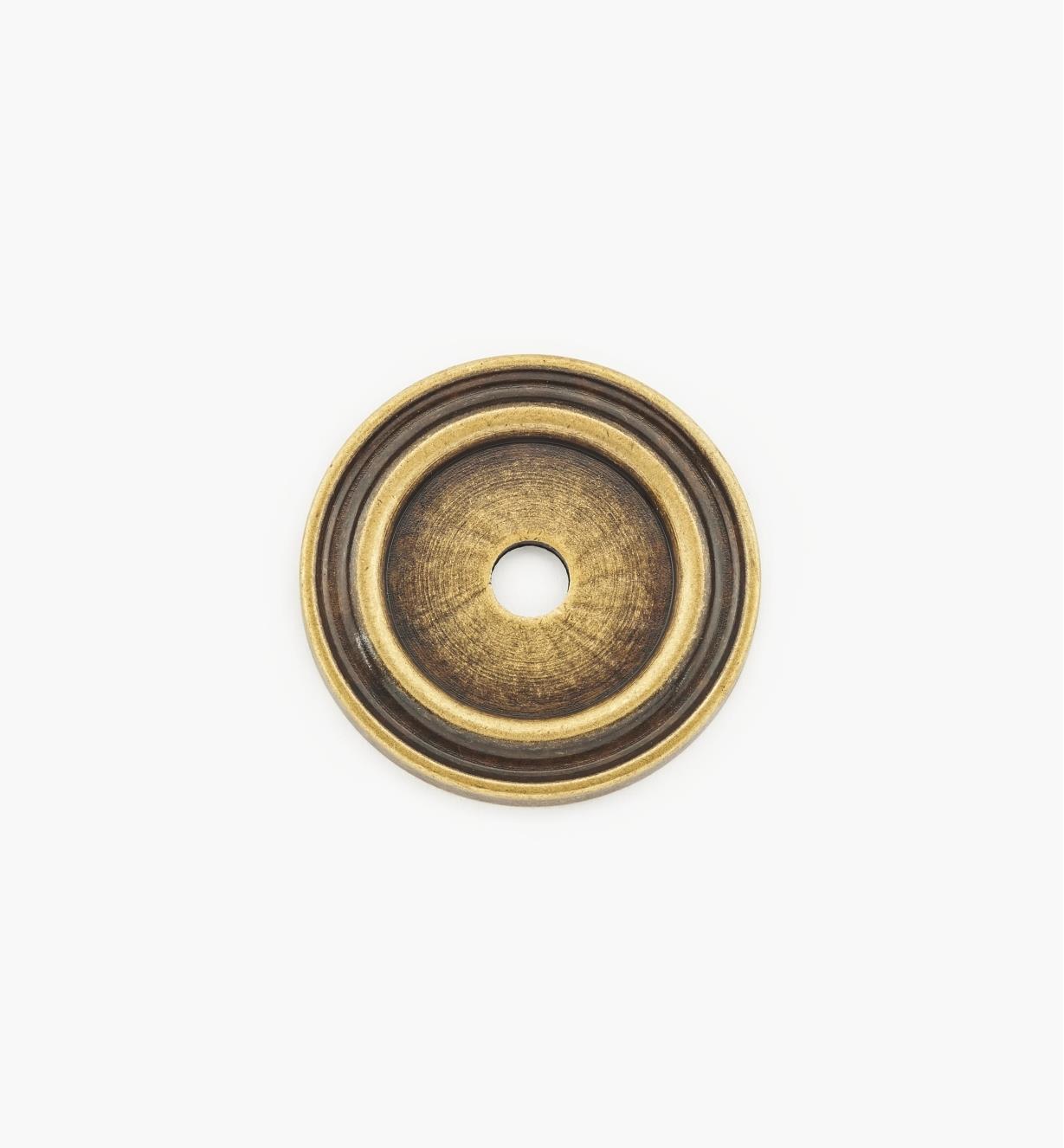 01A0725 - Rosace pour bouton, fini laiton antique, 25 mm