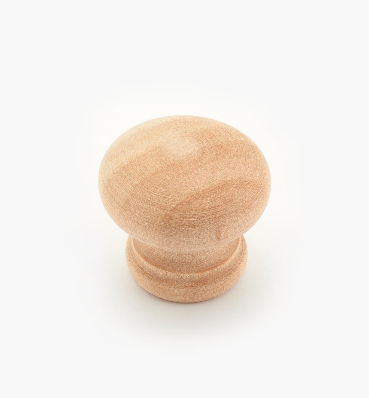 02G1012 - Bouton en bois de fil, érable, 1 3/16 po x 1 po