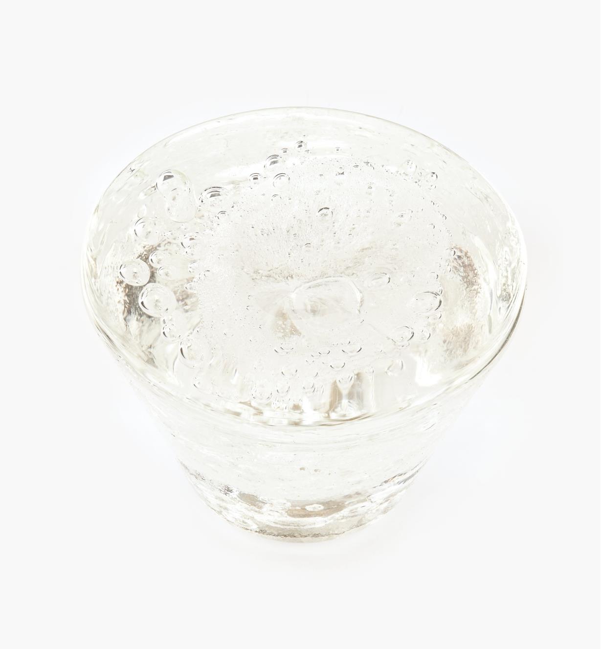 00A7714 - Bouton en verre de Murano Laguna, cristal, 1 po x 1 7/16 po