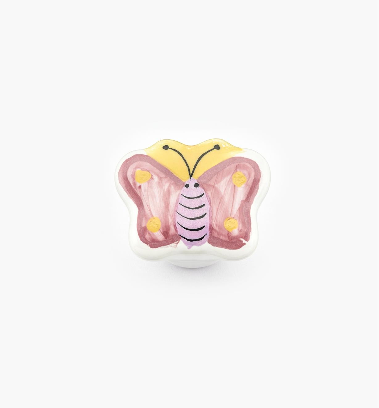 00W5322 - 1 5/8" x 1 1/4" Butterfly Ceramic Knob, each