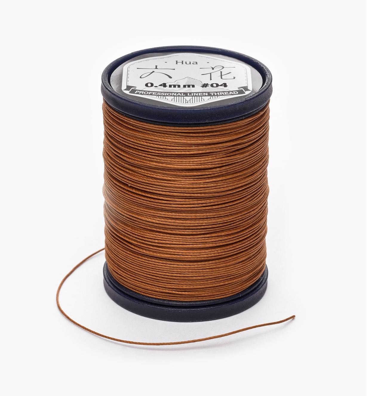 97K0903 - 0.4mm Brown Waxed Linen Thread