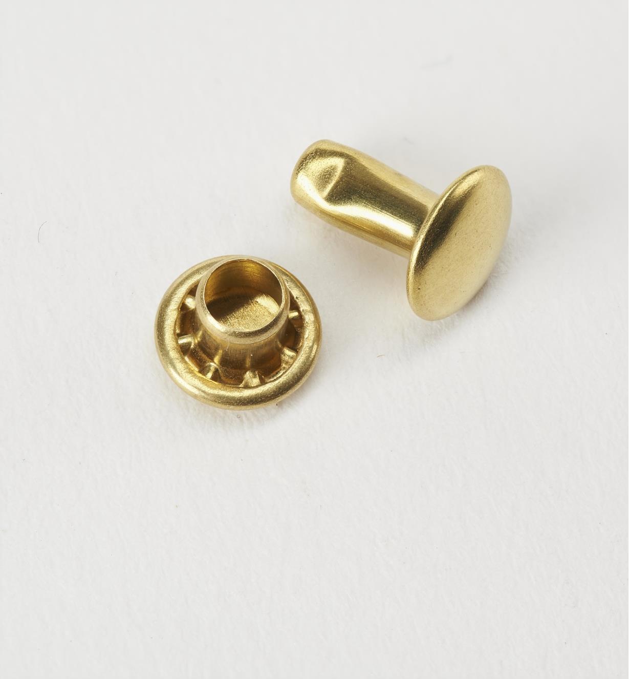 91Z5123 - ABC Morini Double-Capped Brass 7mm Small Rivets, pkg. of 25