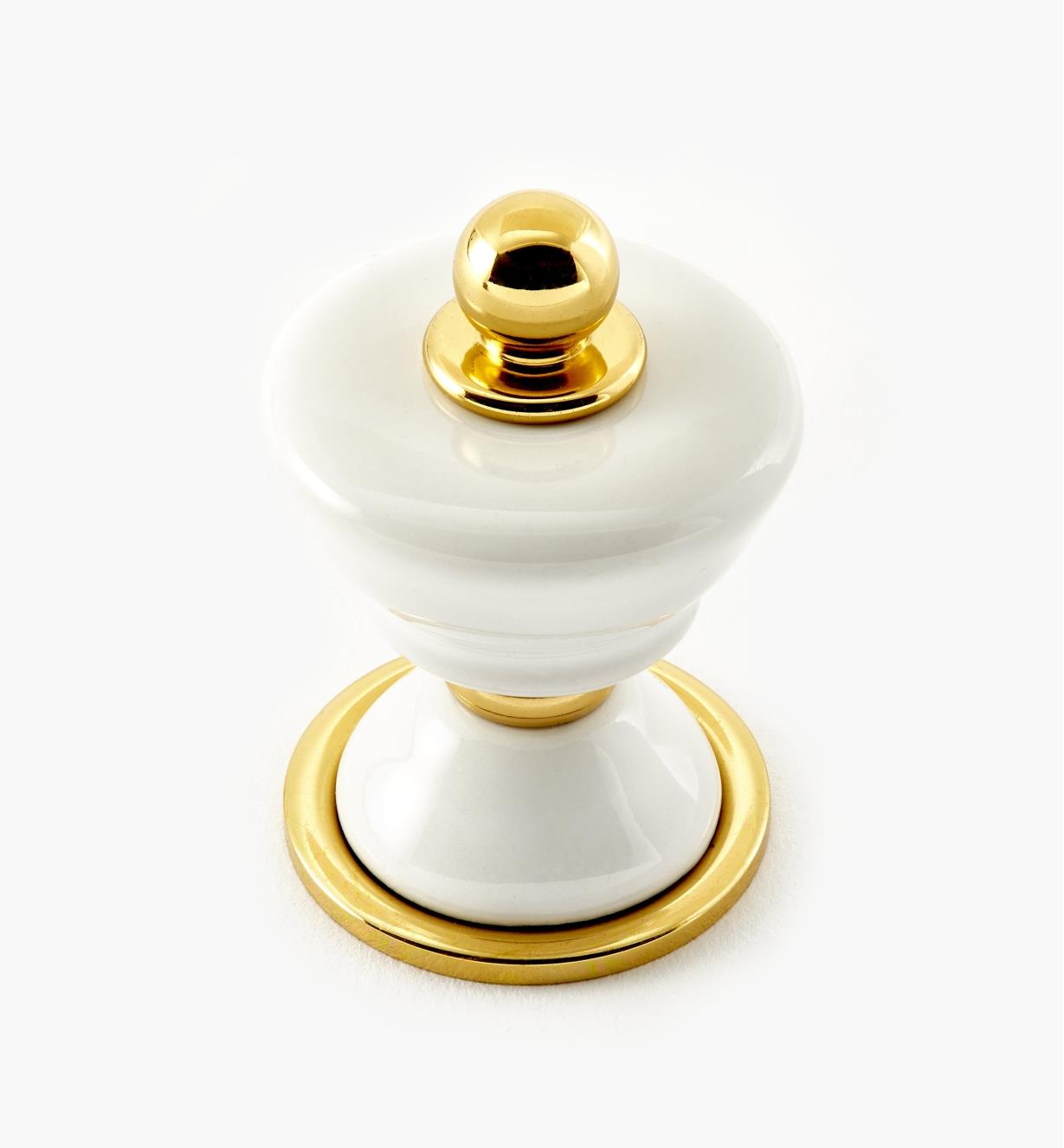 99W9650 - Brass Brainerd Ceramic Alexandria Knobs, each