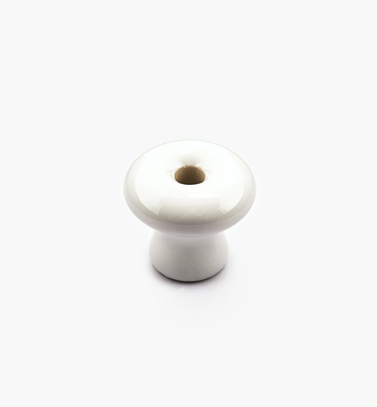 00W2810 - Bouton en céramique classique, blanc, 1 po x 3/4 po*