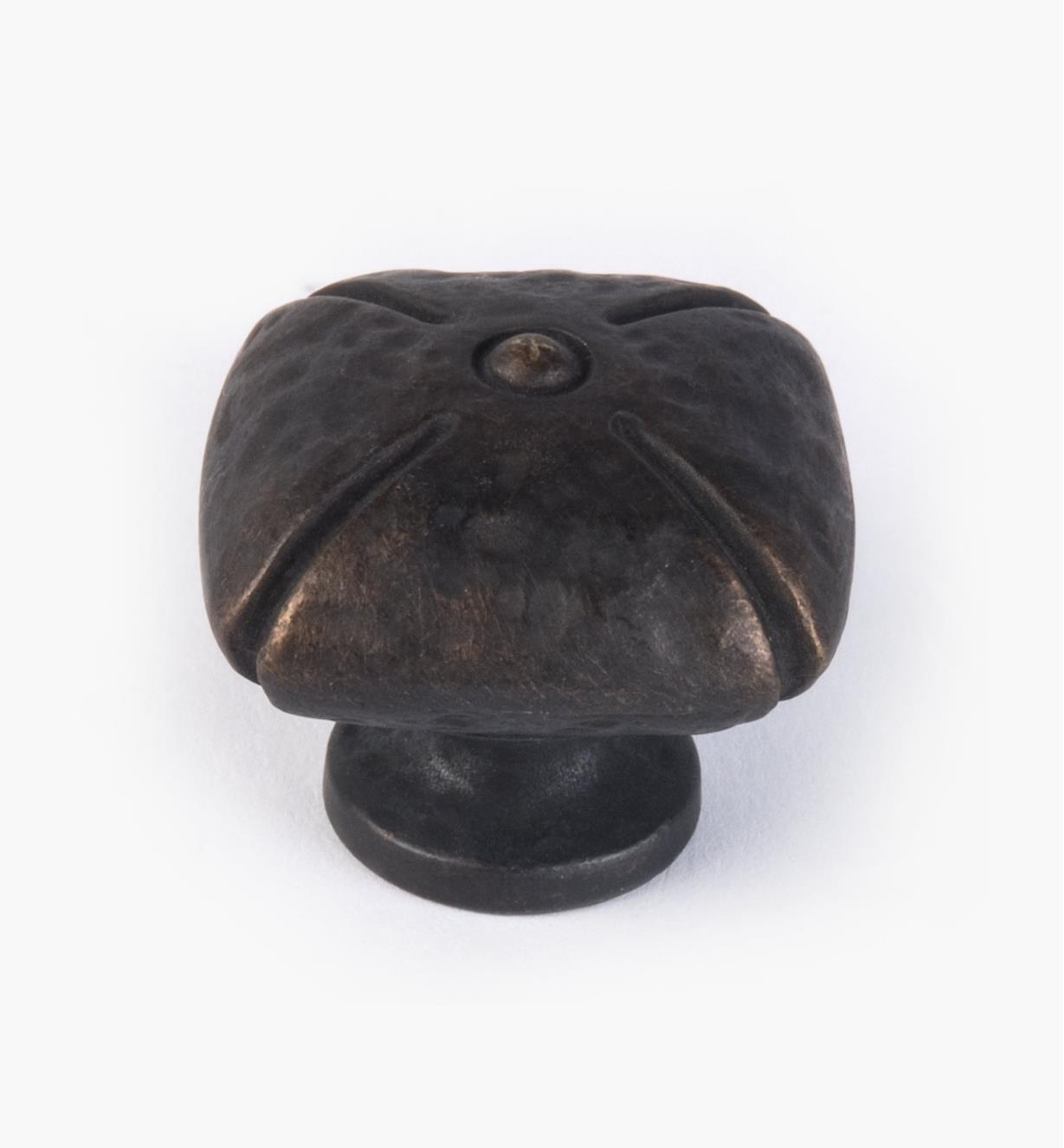 02A5171 - Bouton carré, série Sienne classique, fini bronze antique, 1 3/8 po