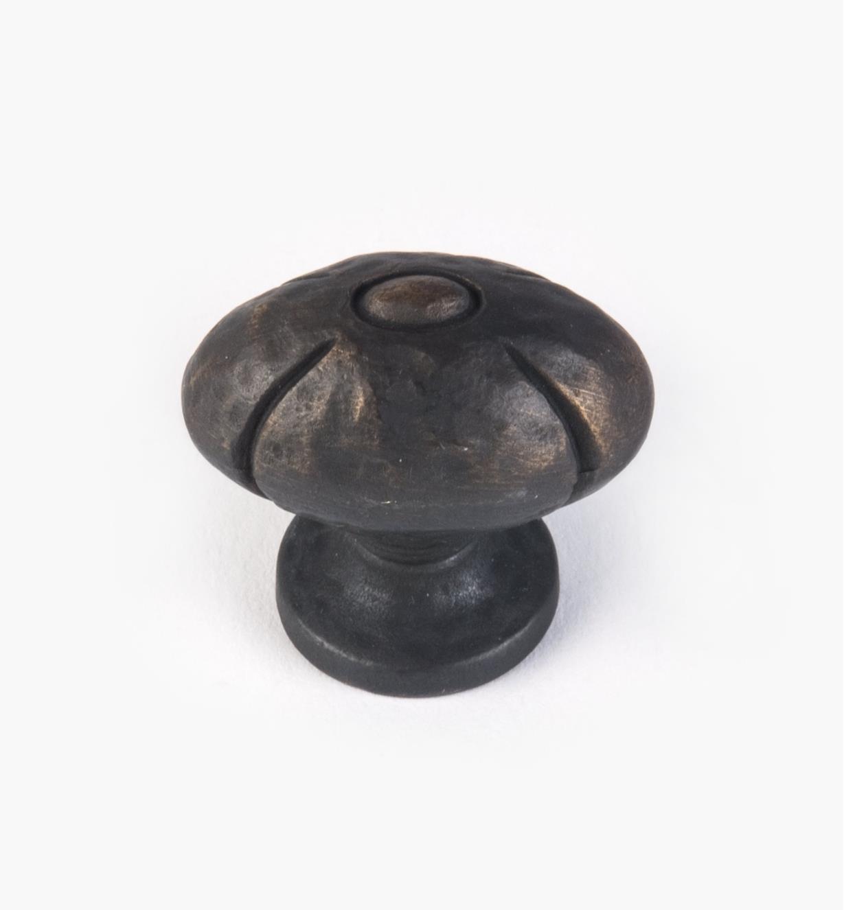 02A5172 - Bouton ovale, série Sienne classique, fini bronze antique, 1 1/4 po
