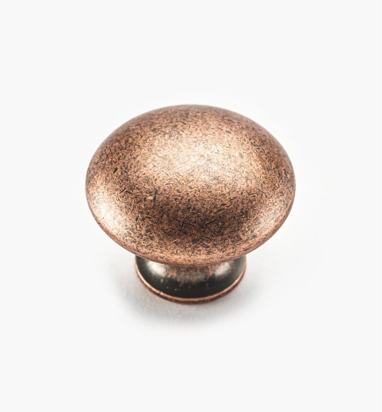 02W4228 - 1 3/8" x 1 1/8" Antique Copper Knob