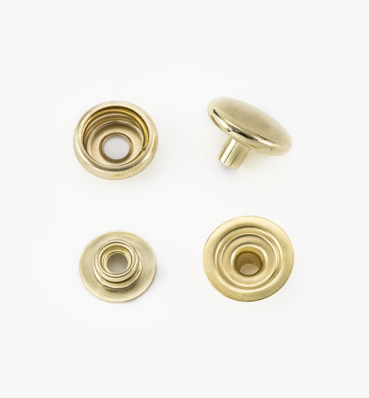 97K0991 - CS Osborne Solid Brass 5/8" Snap Buttons (25)
