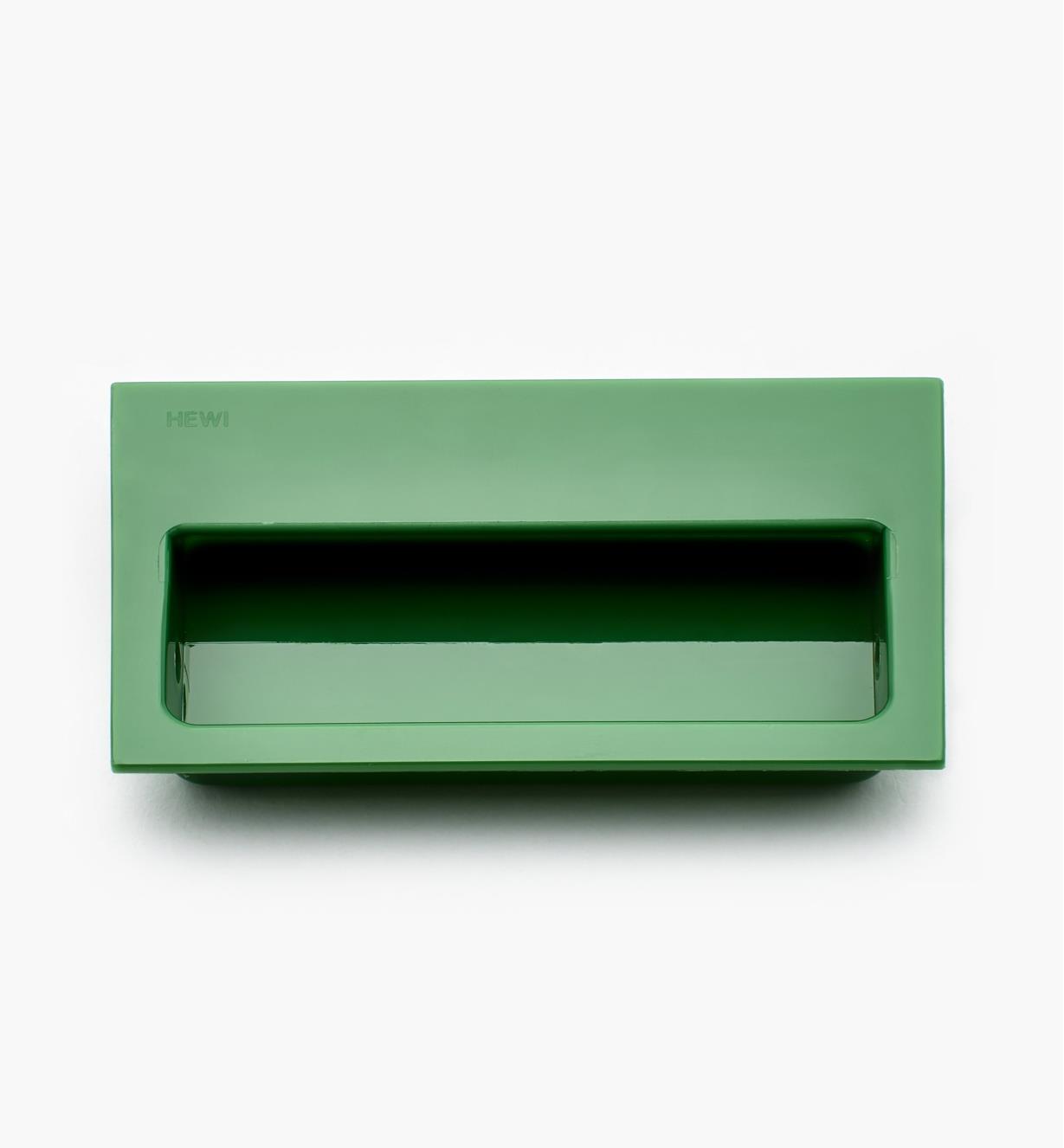 01W4108 - Poignée rectangulaire encastrée, vert, 100 mm x 60 mm