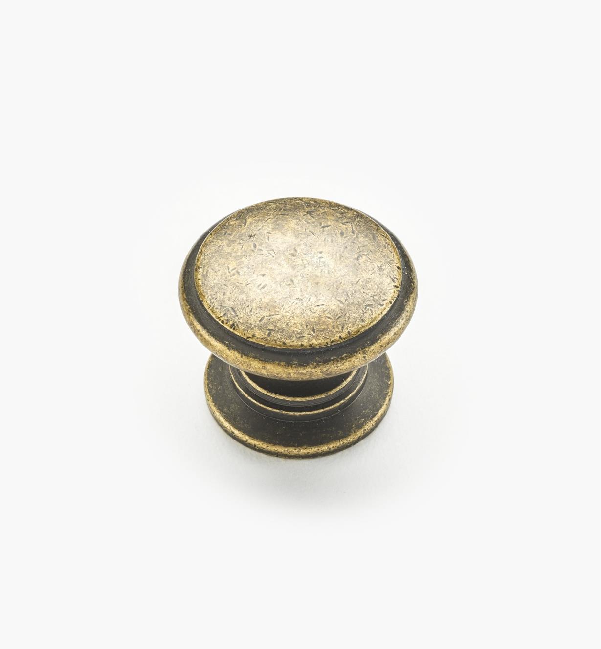 02W1241 - 1 1/4" x 1" Antique Brass Knob